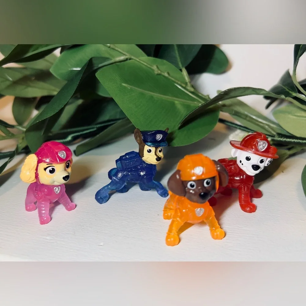 Paw Patrol Movie Neon Mini Figurines Stocking cake topper Lot Of 4